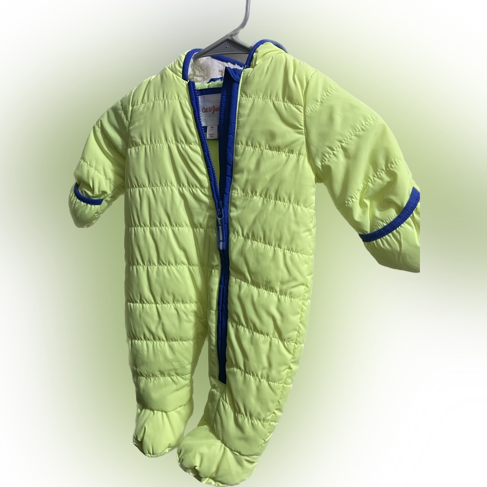 Neon baby snowsuit